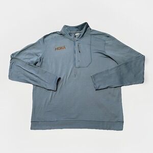 Hoka One One 1/2 Zip Pullover Shirt Mens XL Blue Running Athletic